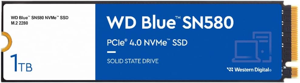 Western Digital Unidad interna de estado sólido SSD WD SN580 NVMe azul de 1 TB